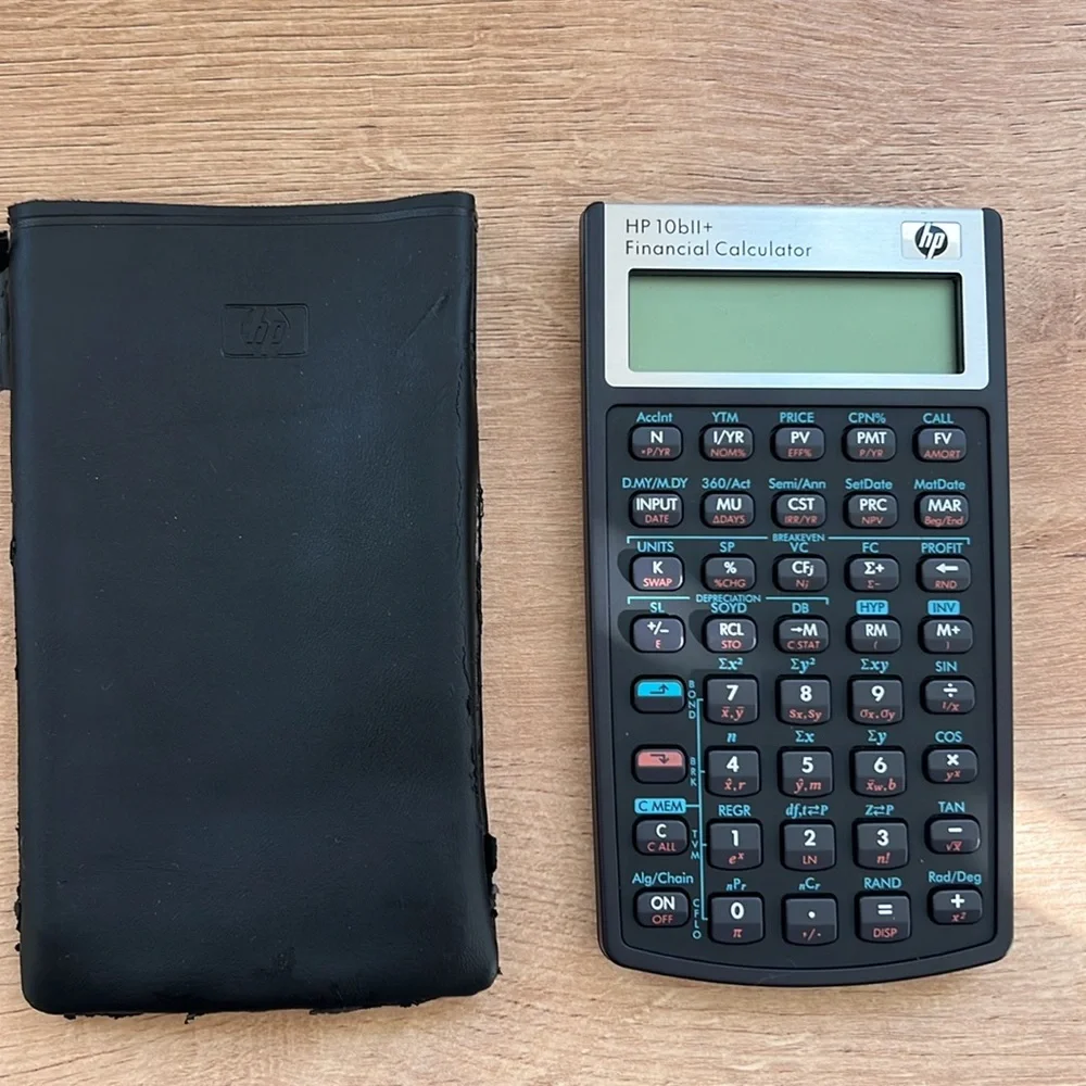 HP 10bII+ Financial Calculator in Black and Gray